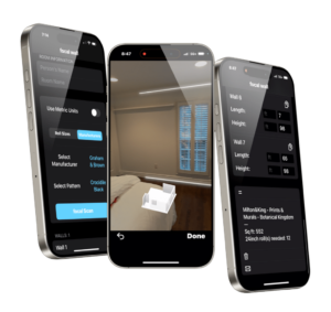 Screenshot of the 'Focal Wall' LiDAR measuring app showcasing focal scan technology.